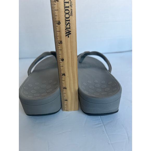 Vionic Tide II Comfort Flat Gray Thong Straps Flip Flop Sandals Size 10 - Picture 8 of 10